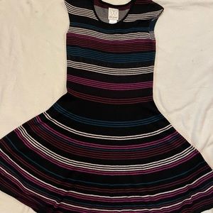 Ella Moss black teal pink youth girl size 8 sweater dress EUC